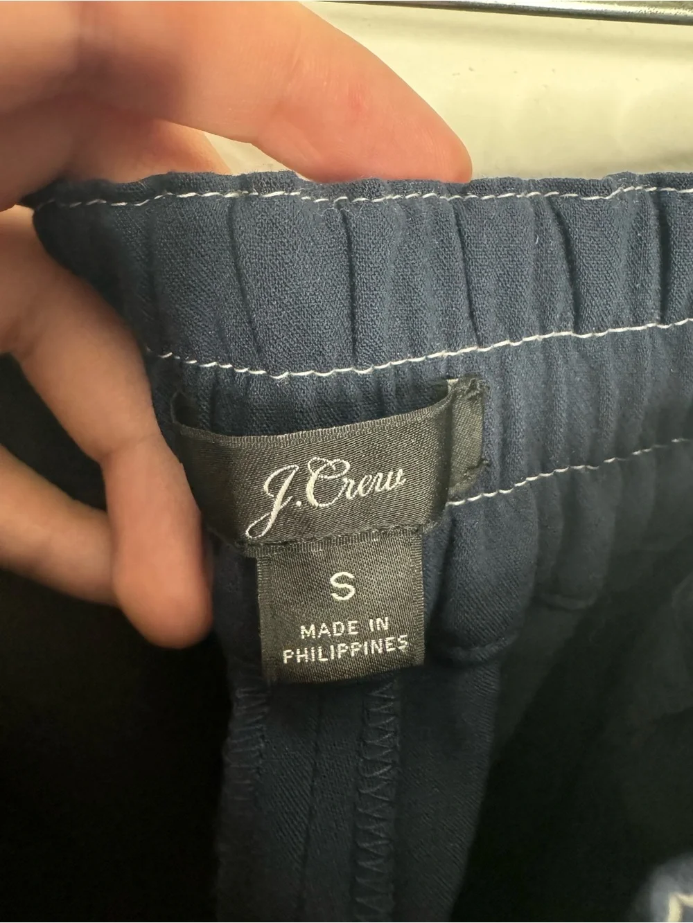 J.Crew Navy Pull-On Crop Pants Women’s Size Small Stretch Drawstring Casual